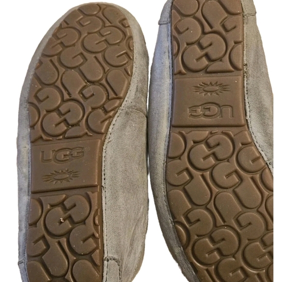 UGG Light Gray Sued & Shearling Ansley Moccasin Slipper US 10 Men's Comfy & Warm - Picture 4 of 4